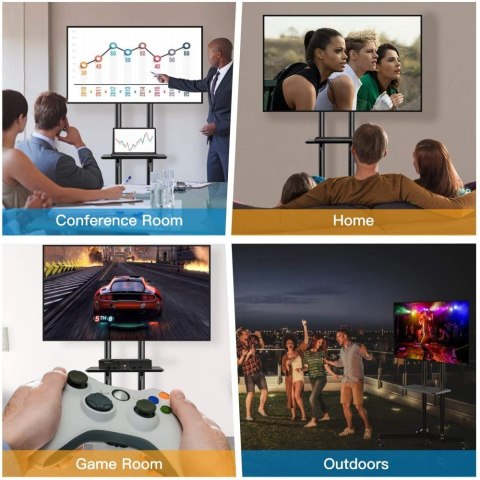 Stojak mobilny do TV 37-70cali, 50kg, 2 półki Techly