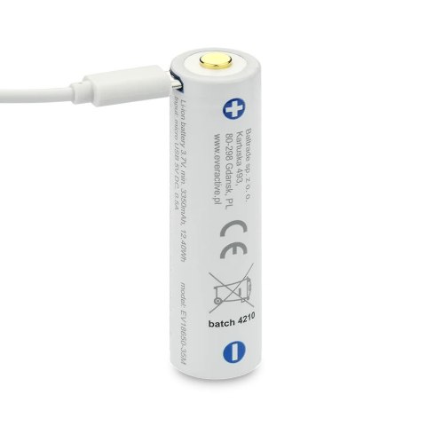 Akumulator 18650 3,7V Li-ion 3500 mAh micro USB EverActive