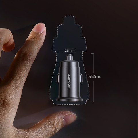 Ładowarka samochodowa Mini 15W USB-A USB-C - czarna JOYROOM
