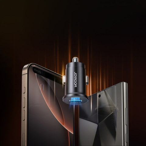 Ładowarka samochodowa Mini 15W USB-A USB-C - czarna JOYROOM
