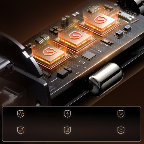 Ładowarka samochodowa Mini 15W USB-A USB-C - czarna JOYROOM