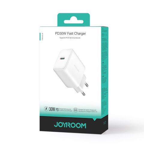 Ładowarka sieciowa USB-C PD 30W QC SFC - biała JOYROOM