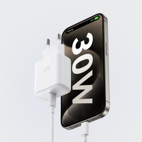 Ładowarka sieciowa USB-C PD 30W QC SFC + kabel USB-C 1m - biały JOYROOM
