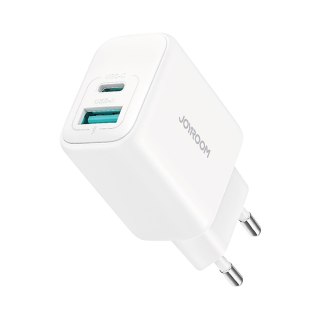 Ładowarka sieciowa USB-C USB-A 20W PD QC 3.0 - biała JOYROOM