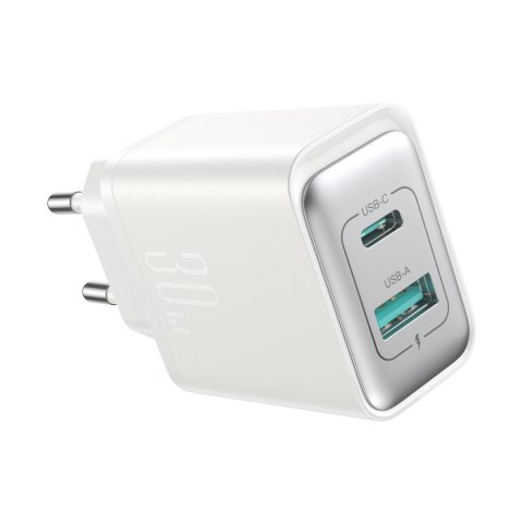 Ładowarka sieciowa USB-C - USB-A 30W PD - biała JOYROOM