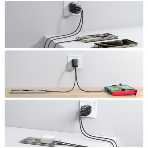 Ładowarka sieciowa USB-C i USB-A 25W SFC PPS PD - czarna JOYROOM