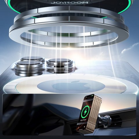 Uchwyt samochodowy z ładowarką do telefonu Qi2 15W na kratkę nawiewu - czarny JOYROOM