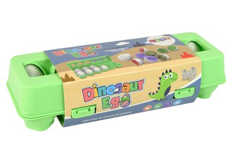 Edukacyjny Zestaw Jajek Sorter Dinozaury Układanka 12 Sztuk LEAN Toys