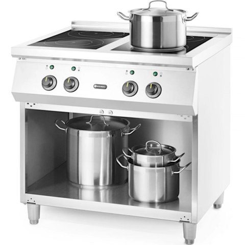 Kuchnia elektryczna indukcyjna 4-palnikowa wolnostojąca 400 V 17000 W - Hendi 237687 Hendi