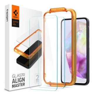 Szkło hartowane z ramką montażową na Samsung Galaxy A35 Glas tR AlignMaster - 2 szt. SPIGEN