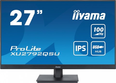 Monitor 27 cali ProLite XU2792QSU-B6 IPS,QHD,100Hz,HDMI,DP,4xUSB3.2,SLIM IIYAMA