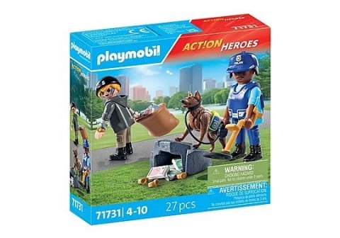 Action Heroes 71731 Poszukiwania śladów z psem tropiącym Playmobil