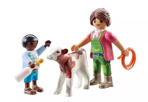 Zestaw z figurkami Duo Pack 71803 Gospodyni wiejska z dzieckiem i cielakiem Playmobil