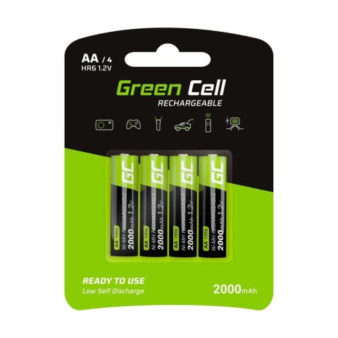 Akumulatorki Paluszki 4x AA HR6 2000 mAh Green Cell