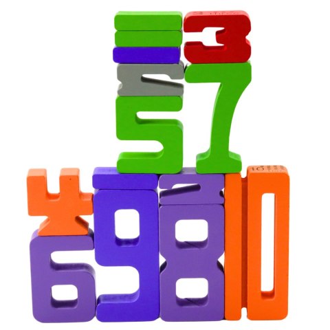 Drewniane Cyferki Nauka Matematyki Kostki do Gry Klocki Edukacyjne LEAN Toys