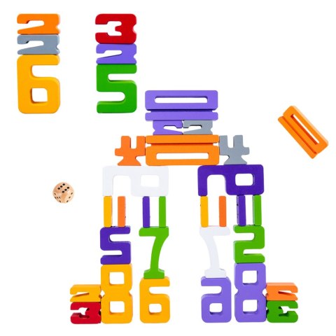 Drewniane Cyferki Nauka Matematyki Kostki do Gry Klocki Edukacyjne LEAN Toys