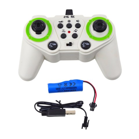 Koparka Gąsienicowa Zdalnie Sterowana RC Światła Dźwięki Biała 1:24 LEAN Toys