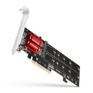 PCEM2-ND Kontroler PCIe x 8, 2x slot M.2 NVMe M-key RAID wsparcie dla płyt bez bifurkacji, w zestawie, SP & LP AXAGON