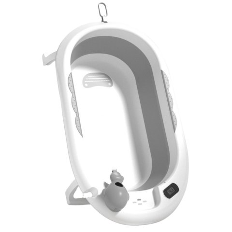 Wanienka Z Termometrem Dla Niemowląt Składana Materac W Gwiazdki Szara LEAN