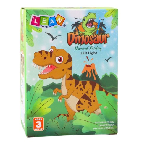 Zestaw Kreatywny Dinozaury W Słoiku Diamenty Lampka Nocna Pilot DIY LEAN Toys