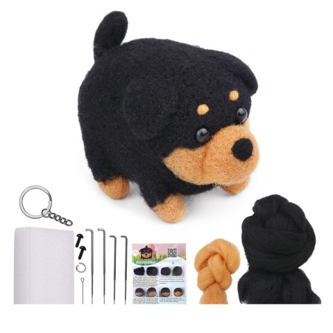 Zestaw Kreatywny Do Filcowania DIY Wełna Czesankowa Pies Kot Mix LEAN Toys