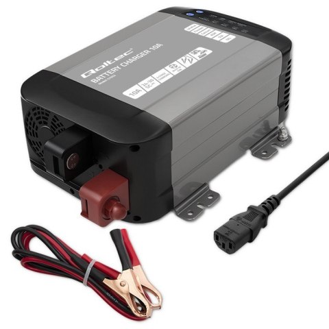 Inteligentna ładowarka Monolith do akumulatorów LiFePO4 AGM GEL SLA | 10A | 24V Qoltec