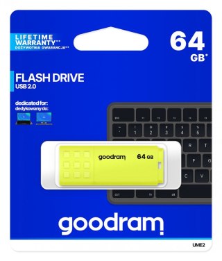 Pendrive UME2 64GB USB 2.0 Żółty GOODRAM