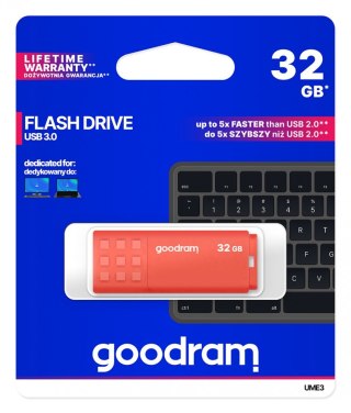 Pendrive UME3 32GB USB 3.0 Pomarańczowy GOODRAM