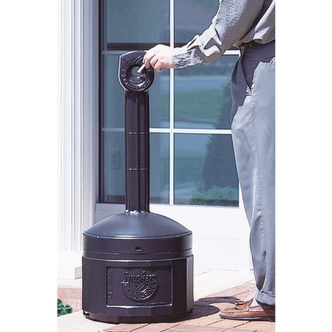 Popielniczka miejska zewnętrzna na stabilnej podstawie poj. 15L śr. 42cm wys. 98cm szara JUSTRITE