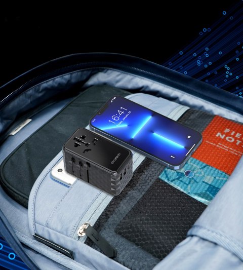 Adapter ładowarka podróżna EU / US / AUS / UK 2x USB-C 2x USB-A 100W - czarny CHOETECH