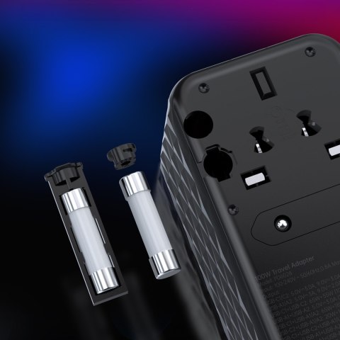 Adapter ładowarka podróżna EU / US / AUS / UK 2x USB-C 2x USB-A 100W - czarny CHOETECH