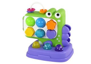 Dinozaur Panel Edukacyjny Whac-A-Mole Sorter Gra Dla Dzieci Fioletowy LEAN Toys