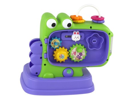 Dinozaur Panel Edukacyjny Whac-A-Mole Sorter Gra Dla Dzieci Fioletowy LEAN Toys