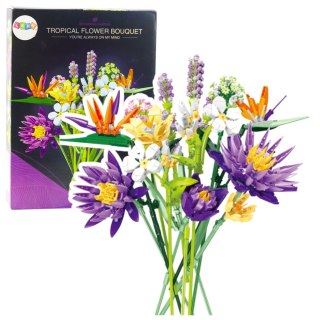 Klocki Konstrukcyjne Bukiet Kwiaty Tropikalne 890 el. LEAN Toys