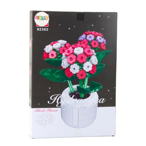 Klocki Konstrukcyjne Różowa Hortensja W Doniczce 342 el. LEAN Toys