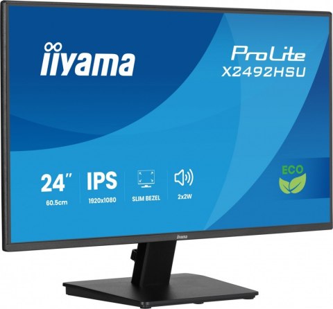 Monitor 24 cale X2492HSU-B1 IPS,FHD,HDMI,DP,120Hz,300cd,4ms,USB HUBx2cienkie ramki, 1500:1, ErP B IIYAMA
