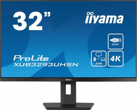 Monitor ProLite XUB3293UHSN 31.5 cala XUB3293UHSN-B5 IPS,4K,USB-C DOCK,KVM,SLIM,2x3W,RJ45 IIYAMA