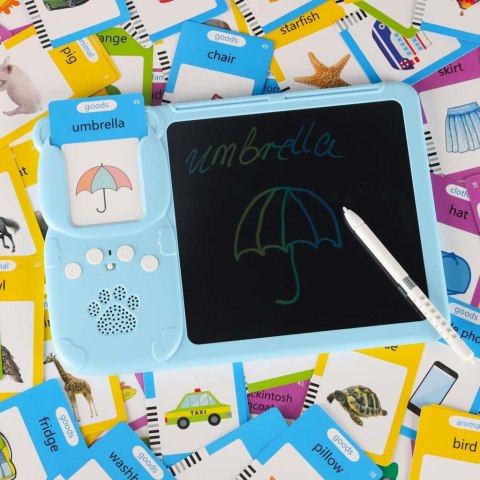 Nauka języka angielskiego czytnik kart do nauki słówek fiszki znikopis niebieski Kik Sp. z o. o. Sp. k.