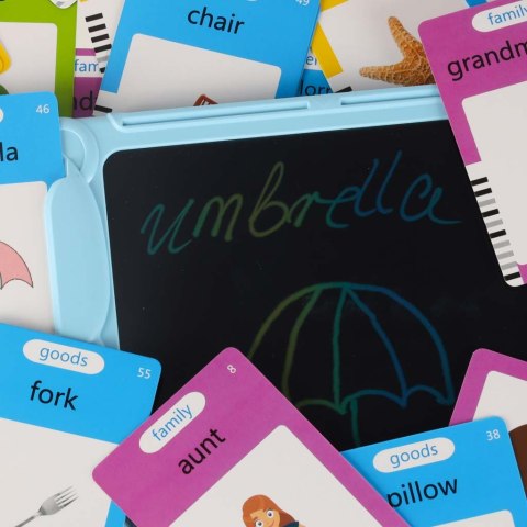 Nauka języka angielskiego czytnik kart do nauki słówek fiszki znikopis niebieski Kik Sp. z o. o. Sp. k.