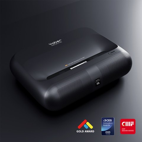 Projektor multimedialny laserowy RGB FullHD 1080p z głośnikami JBL WiFi BT K300s - czarny Yaber