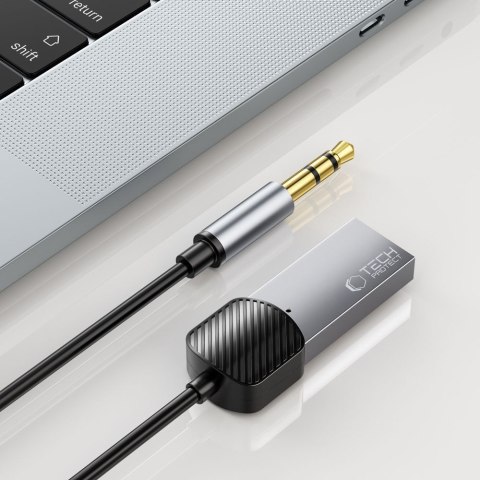 Adapter przejściówka audio AUX mini jack 3.5mm (męski) - Bluetooth - szary Tech-Protect