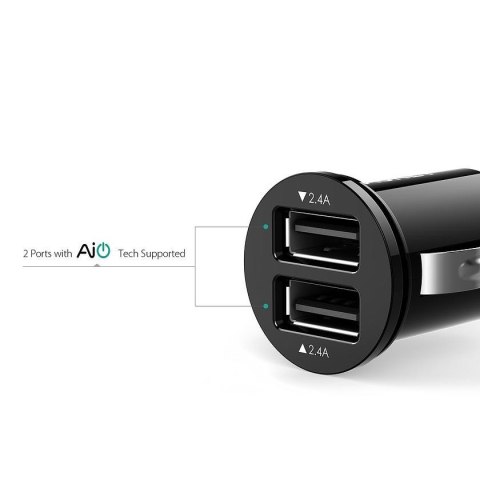 CC-S1 Mini ładowarka samochodowa 2xUSB AiPower 4.8A 24W AUKEY