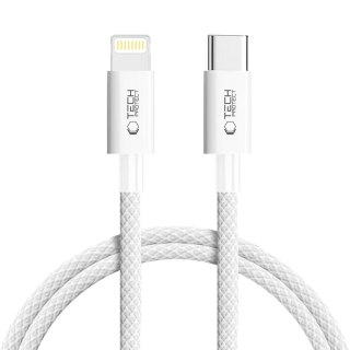 Kabel przewód USB-C - iPhone Lightning PD 27W 3A 100 cm - szary Tech-Protect