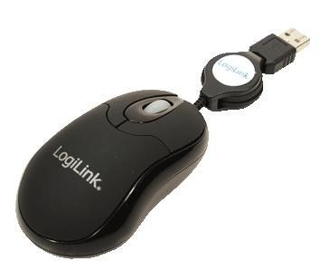 Mini myszka USB z rozwijanym kablem LogiLink