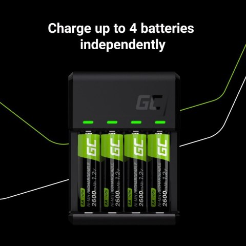 Ładowarka VitalCharger + 4x akumulatory AA 2000mAh Green Cell