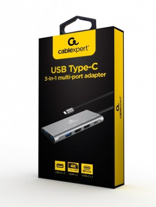 Adapter USB-C Hub USB-C PD HDMI x2 USB 3.0x3 Gembird