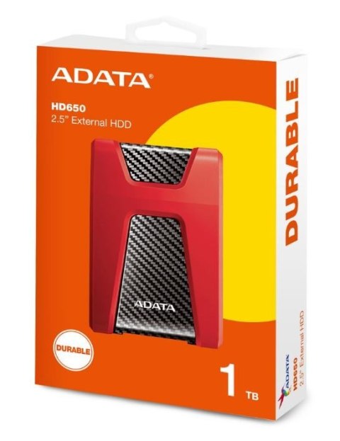 DashDrive Durable HD650 1TB 2.5'' USB3.0 Czerwony Adata