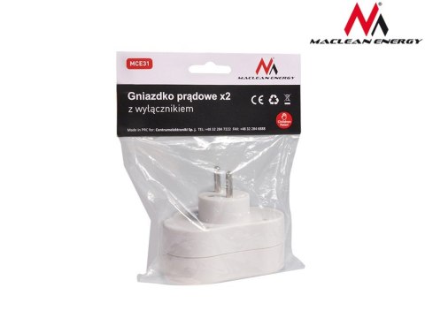 Gniazdko prądowe X2 z wyłącznikiem Energy MCE31 3680W Maclean