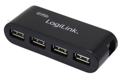 HUB USB 2.0 4-portowy z zasilaczem, czarny LogiLink