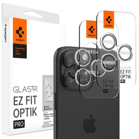 Osłona aparatu na iPhone 15 Pro / 15 Pro Max / 16 Pro / 16 Pro Max Glas.tR EZ Fit Optik Pro - 2 szt. SPIGEN